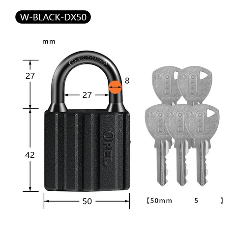 Ổ Khóa Opel Đen Có Ron Chống Nước Khóa Bấm 3-5 Chìa Bầu (Hàng Chính Hãng)