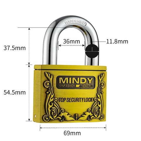 Ổ KHÓA MINDY (THÉP, 4 CHÌA TRÒN)