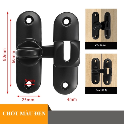 Chốt khóa cửa lùa, khóa cửa trượt đa năng 90°180°, chốt vặn đa năng