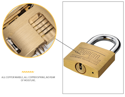 Ổ Khóa Đồng Opel Khóa Bấm 4 Chìa Vuông Điện Tử (Hàng Chính Hãng)