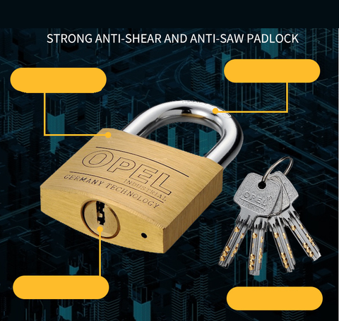 Ổ Khóa Đồng Opel Khóa Bấm 4 Chìa Vuông Điện Tử (Hàng Chính Hãng)