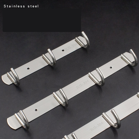 Móc treo tường inox móc treo quần áo gắn tường móc treo đồ inox từ 6 đến 10 móc