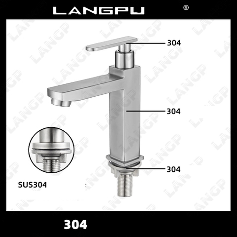VÒI LABABO ( VUÔNG ) LẠNH INOX