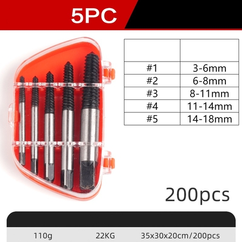 Bộ mũi ren tháo bu lông, ốc vít gãy bộ mũi vít nhổ ốc gãy toét thép Cr-Mo cao cấp, siêu cứng