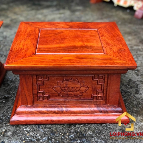 Đôn gỗ hương hoa sen 30x30 cm cao 16 cm