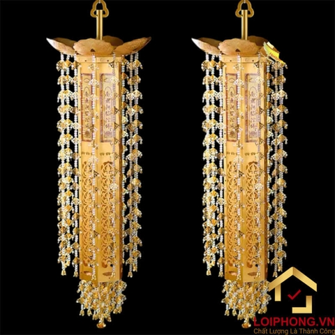 Đèn Lọng Treo Bằng Hợp Kim Mạ Vàng cao từ 70cm - 205cm