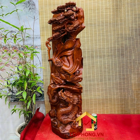 Tượng Đạt Ma Sư Tổ hàng long kích thước 123x33x33 cm
