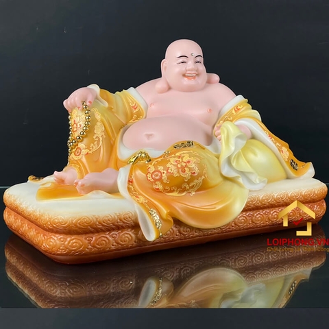 Tượng Phật Di Lặc bằng bột đá kích thước 40x24x23 cm