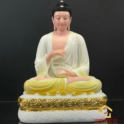 Bộ Tượng thất phật Dược Sư bảy thế tay bằng bột đá cao 48 cm