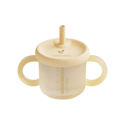 Cốc tập hút 100% silicone Moyuum - 6m+ - Hồng/Vàng/Trắng