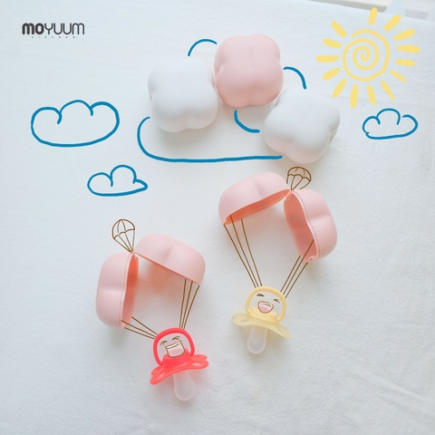 Ty ngậm siêu nhẹ Moyuum - level 2 - 3-6m - Hồng/Xanh