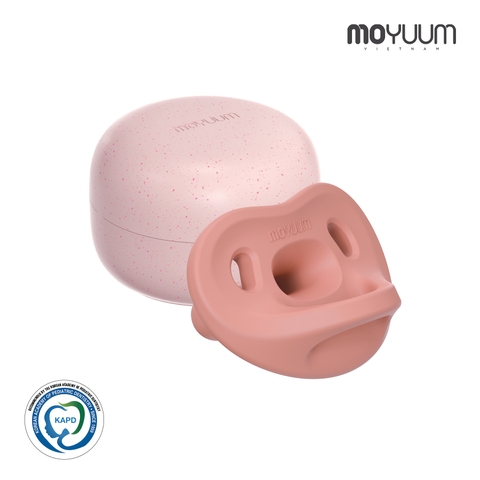 Ty ngậm 100% silicone Moyuum - 6m+ - Màu hồng dâu