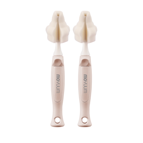Set cọ núm bình Moyuum - Set 2 chiếc - Màu Trắng/Hồng