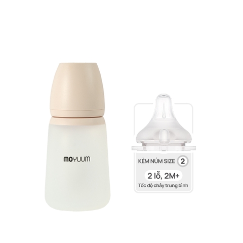 Bình sữa Silicone Moyuum - 260ml - Kèm núm 2