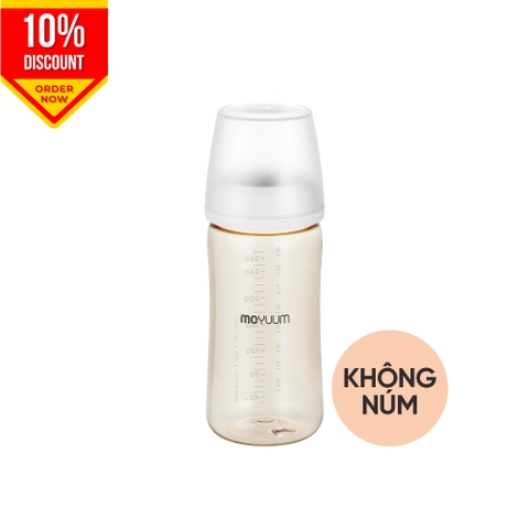 Thế hệ 3 - Bình PPSU Moyuum - Mẫu trơn - 270ml - KHÔNG NÚM