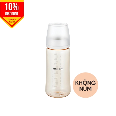 Thế hệ 3 - Bình PPSU Moyuum - Mẫu trơn - 330ml - KHÔNG NÚM