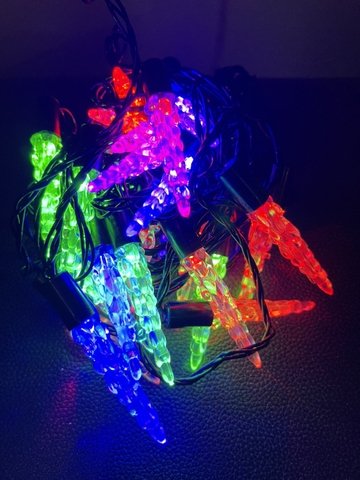 Đèn led dây trang trí các mẫu, hình ngôi sao, hình cây thông, hình kim cương, nháy sáng nhiều màu
