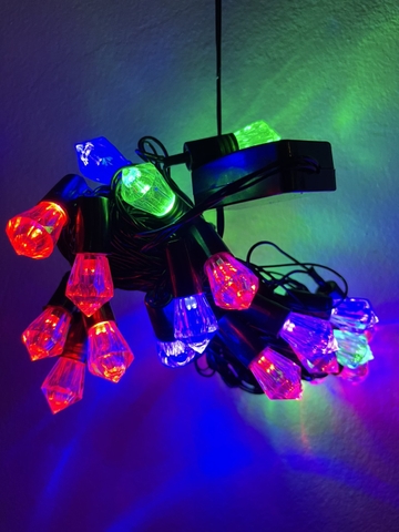Đèn led dây trang trí các mẫu, hình ngôi sao, hình cây thông, hình kim cương, nháy sáng nhiều màu