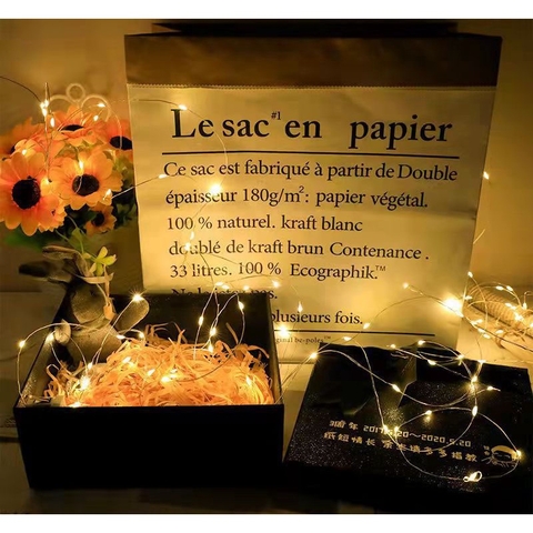 Dây đèn led 3 chế độ, led pin, led đom đóm fairy light trang trí quà sinh nhật, giỏ quà, decor...