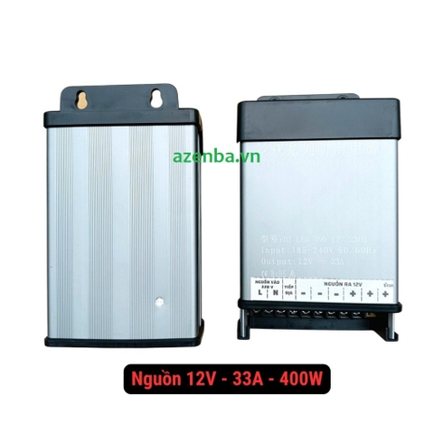 Bộ Nguồn 12V 33A, vỏ nhôm, 400W, kèm quạt tản, dùng được ngoài trời cho led đúc f5, led dán, led bảng