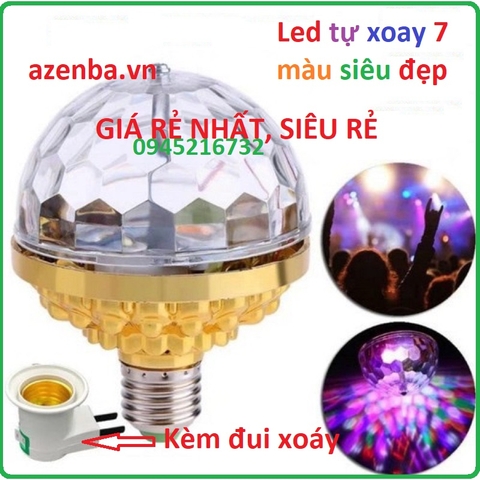 Đèn Led 7 màu tự xoay cả nắp, Đèn Led vũ trường, Đèn Led 7 màu quầy Bar