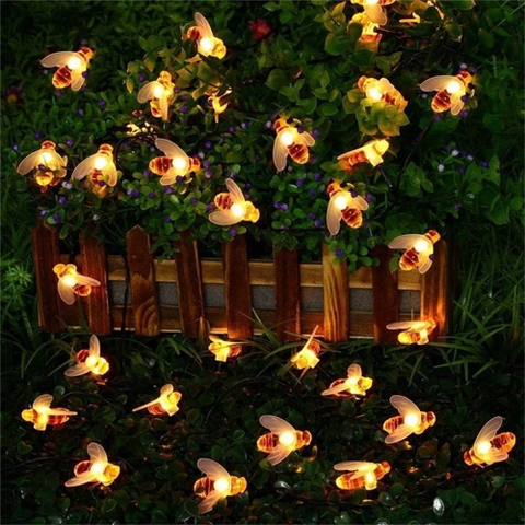 Dây Đèn Led Trang Trí Hình Con Ong, trang trí vườn cây, tiểu cảnh, decor