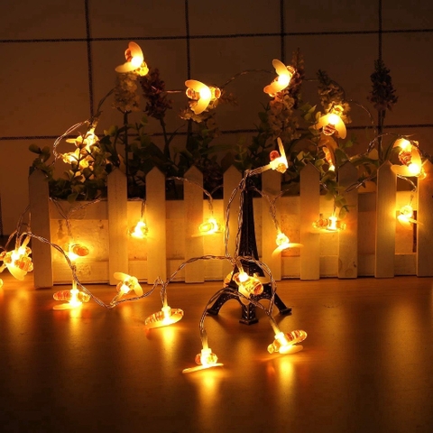 Dây Đèn Led Trang Trí Hình Con Ong, trang trí vườn cây, tiểu cảnh, decor