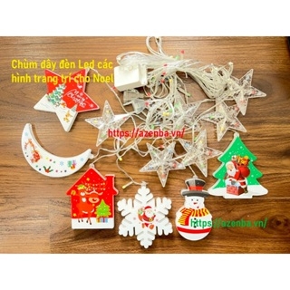 Chùm đèn Led trang trí Noel các hình (Trăng, Sao, Nhà, Cây Thông, Tuyết, Ông Già Noel)