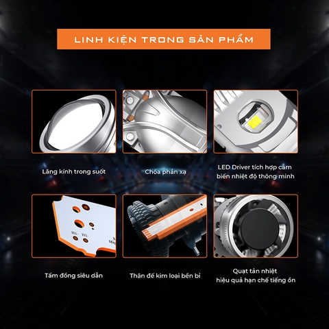 Led Bi Cầu Mini Aozoom H4 Chính Hãng