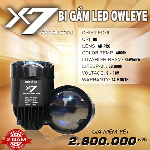 Bi Led Gầm Owleye INEXPEN X7 Nhiệt Màu 4800K