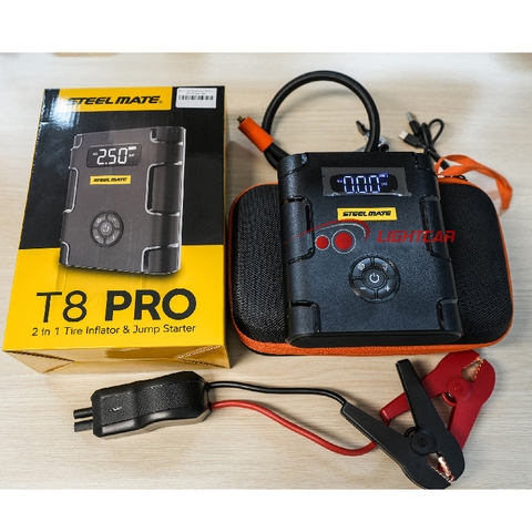 Bơm Lốp Mini Steelmate T8 Pro , Bơm Lốp Kiêm Kích Bình Loại Cao Cấp
