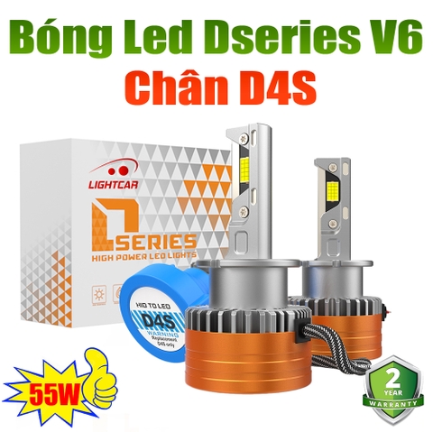 Bóng Led Chân D4S Cao Cấp , LightCar V6 D4S Siêu Sáng 55W