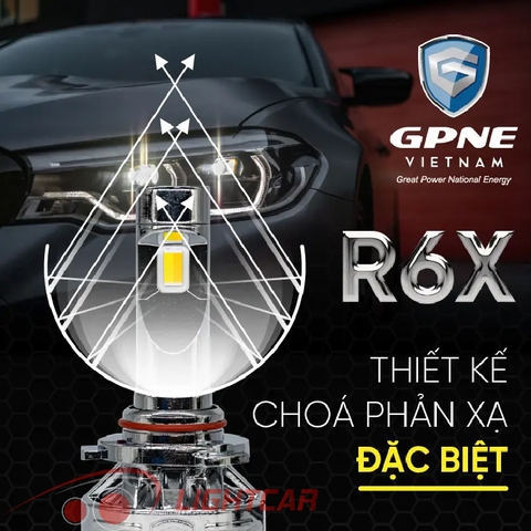 Bóng Led GPNE R6X 2 Chế Độ Màu Chân HB3-9005 Chính Hãng