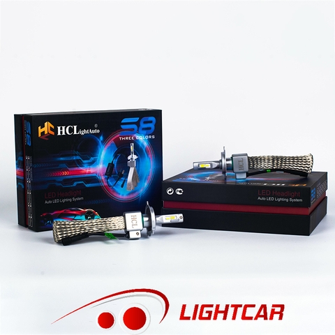 Bóng LED Pha 3 Chế Độ Màu S8 Siêu Sáng, Tản Nhiệt Lưới Nhôm