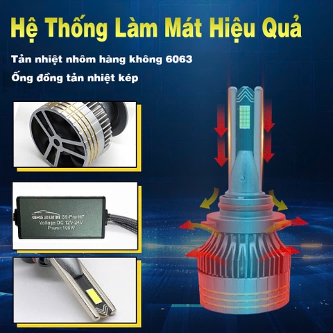 BÓNG LED SIÊU PHA S9 PRO 100W CHÂN H7