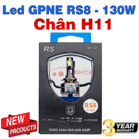 Bóng Led Tăng Sáng GPNE RS8 Chân H11 130W Chính Hãng