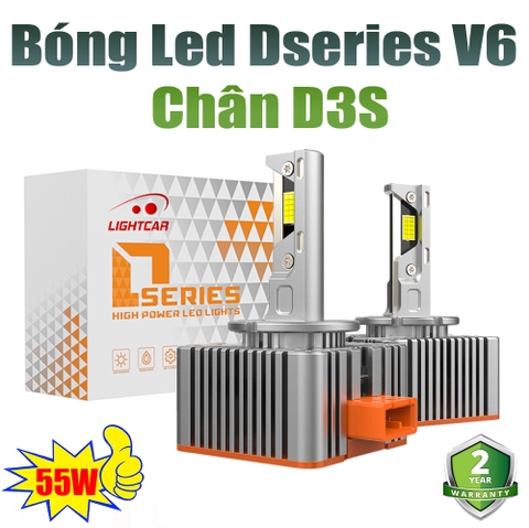 Bóng Led Chân D3S Cao Cấp , LightCar V6 D3S Siêu Sáng 55W