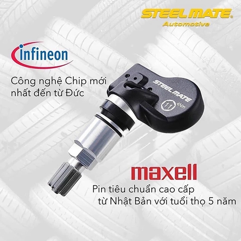 Cảm biến áp suất lốp Steelmate TP-MT30 tích hợp màn hình Android