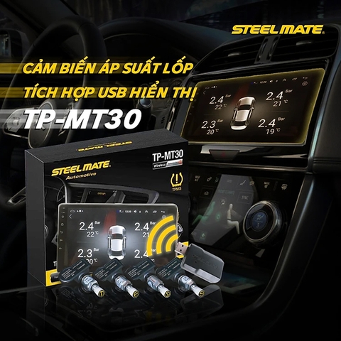 Cảm biến áp suất lốp Steelmate TP-MT30 tích hợp màn hình Android