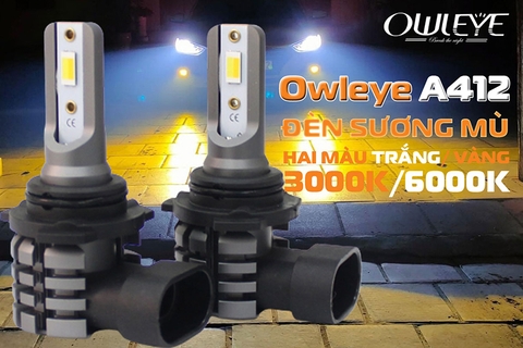 Bóng Led Gầm 2 Chế Độ Màu Trắng Vàng OWLEYE A412 Chân 880,881,H27