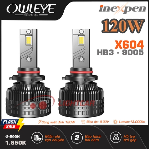 Đèn Led Owleye 120W Siêu Sáng Chân HB3-9005 INEXPEN X604