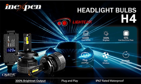 Đèn Led Owleye 120W Siêu Sáng Chân H11 INEXPEN X604 , Cho Xe Con Và Xe Tải 24V