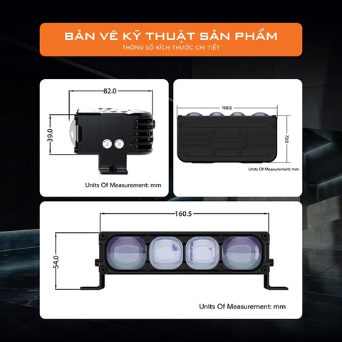 Đèn Bi Led Trợ Sáng AOZOOM EX4 Chính Hãng