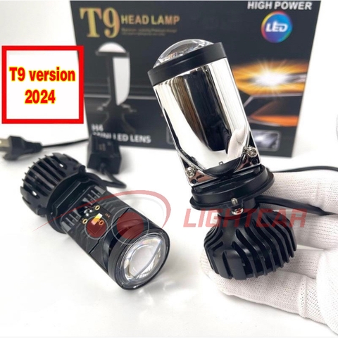 Đèn Pha Led Bi Cầu Mini T9 Cao Cấp H4 Bản 2024 Cho Ô Tô Xe Máy