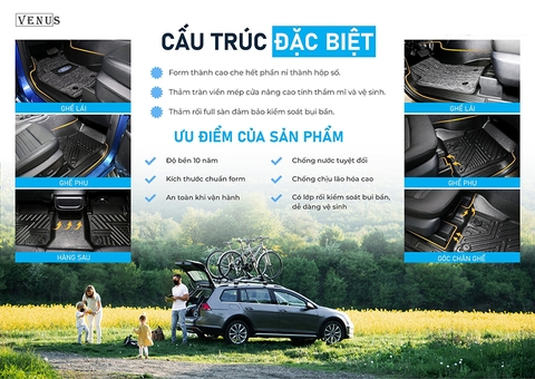 THẢM VENUS LÓT SÀN Ô TÔ VINFAST VF5 - NHỰA TPE ĐÚC KHUÔN CAO CẤP