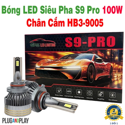 BÓNG LED SIÊU PHA S9 PRO 100W CHÂN HB3 9005