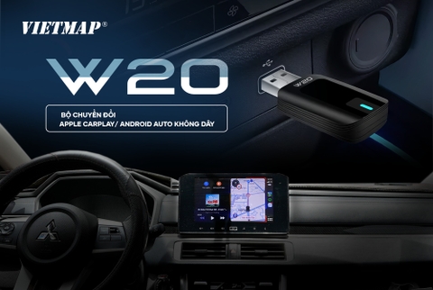 THIẾT BỊ CHUYỂN ĐỔI APPLE CARPLAY/ ANDROID AUTO KHÔNG DÂY - VIETMAP W20 CHÍNH HÃNG
