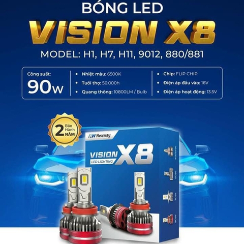 Bóng Led Vision X8 90W Siêu Sáng Đủ Các Chân Bóng