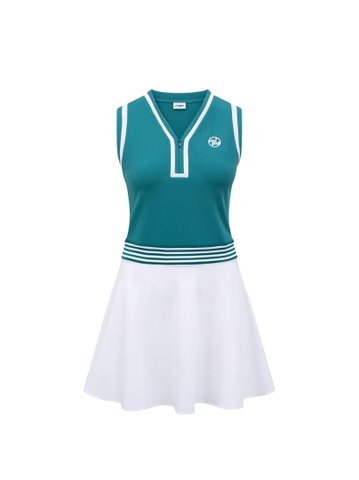 Lyla Dress - Green White