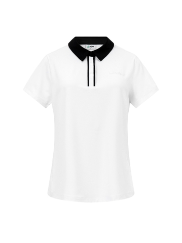 Lara Top - Women's Golf Polo Shirt (White)